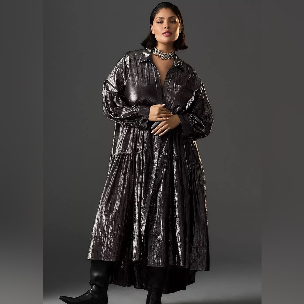 Pilcro Long-Sleeve Metallic Dress